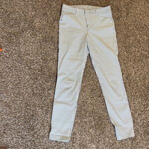 Old Navy White Pants with Navy Pinstripes - Straight Leg
